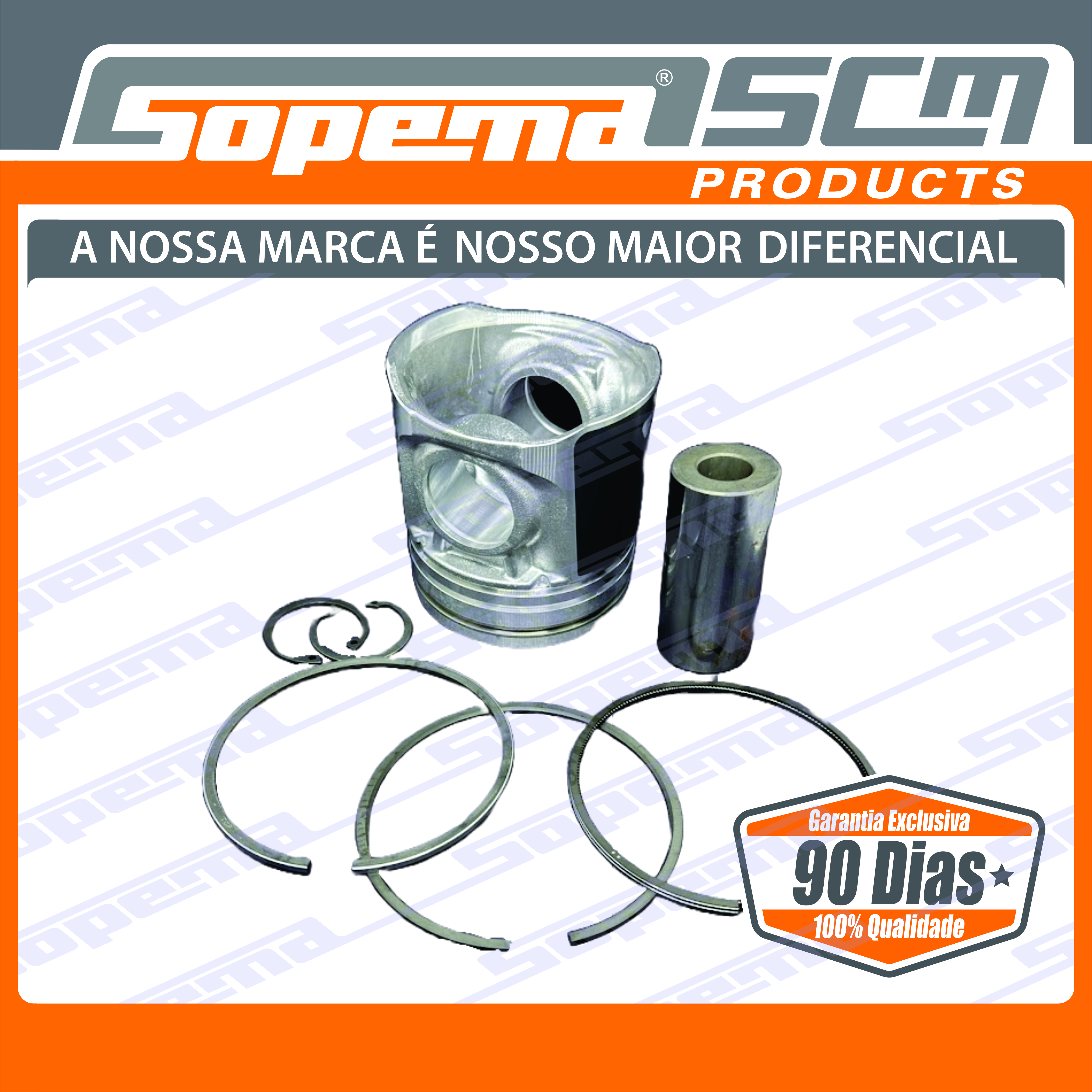 motores, caterpillar, perkins, Pistao C/Anel STD, C4.4, 3109905